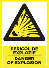 Placuta pentru pericol de explozie danger of explosion foto