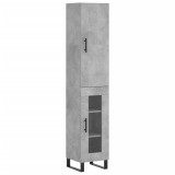 Cumpara ieftin Dulap inalt, gri beton, 34,5x34x180 cm, lemn prelucrat