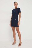 Silvian Heach rochie culoarea bleumarin, mini, dreaptă