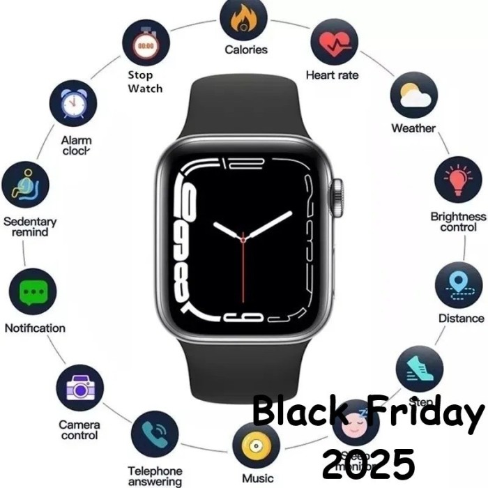 Ceas Inteligent Bluetooth cu Microfon, Difuzor si Ecran Tactil, Smart Watch I7 Promax