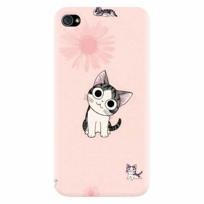 Husa silicon pentru Apple Iphone 4 / 4S, Cute Cat 101 foto