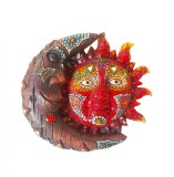 Cumpara ieftin Statueta Decorativa Soare Luna Rasina, 15cm, Rosu Vintage. Decor Aniversare, Cadou Deosebit