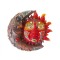 Statueta decorativa Soare si Luna, Rosu, 15 cm, 356326DX