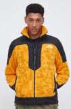 Cumpara ieftin The North Face bluza barbati, culoarea galben, modelator