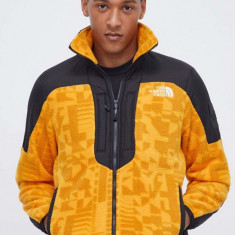 The North Face bluza barbati, culoarea galben, modelator