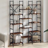 VidaXL Bibliotecă, stejar fumuriu, 127,5x28,5x172,5 cm, lemn prelucrat 838870