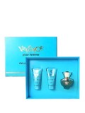Set cadou Versace Dylan Turquoise Pour Femme (Apa de toaleta 50 ml + Gel de dus 50 ml + Lotiune de corp 50 ml), pentru femei