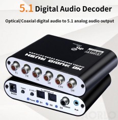 Decodor Convertor audio digital la analog decoder 5.1 &amp;amp; 2.1 pt home cinema foto