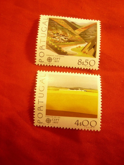 Serie Portugalia 1977 Europa CEPT - Peisaje, 2 valori