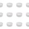 Set boluri, 12 piese, 60 ml, Portelan, Alb