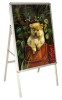 People-stopper 1 fata, expunere publicitate, stradal, format Y intors, aluminiu, 600x800 mm format expunere, rame click, capat semirotund plastic