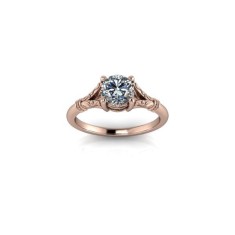 Inel de dama din aur roze 14K, piatra zirconiu - 63
