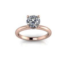 Inel de logodna din aur roze 14K, piatra zirconiu - 47