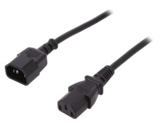 Cablu Alimentare IEC C13 la C14 1,2m Negru 10A 250V