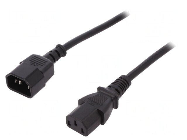Cablu Alimentare IEC C13 la C14 1,2m Negru 10A 250V
