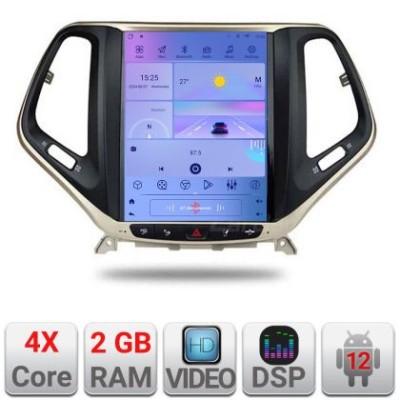 Navigatie Jeep Cherokee 2016-2020 tip tesla radio gps internet 4 Core carplay android auto 2+32 kit-tesla-cherokee17 CarStore Technology foto
