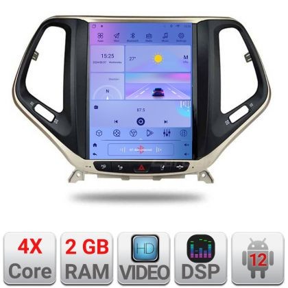 Navigatie Jeep Cherokee 2016-2020 tip tesla radio gps internet 4 Core carplay android auto 2+32 kit-tesla-cherokee17 CarStore Technology