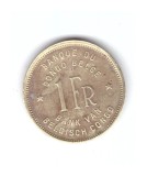Moneda Congo belgian 1 franc 1944, stare buna, curata