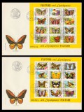 1991 Romania - 2 FDC Fluturi (blocuri), LP 1267