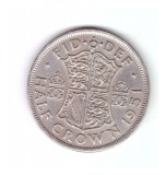 Moneda Anglia 1/2 / half crown 1951, stare buna, curata, Europa, Cupru-Nichel