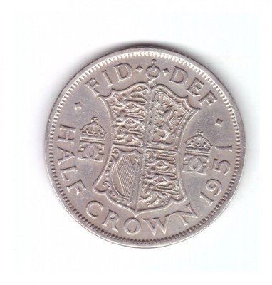 Moneda Anglia 1/2 / half crown 1951, stare buna, curata foto