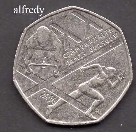 Anglia Marea Britanie 2014 50 Pence, Comemorativa, Jocurile Commonwealth Glasgow