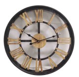 Ceas de perete metal cu cifre lemn 60 cm