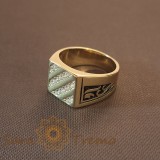 Ghiul cu cristale zirconia si decoruri laterale negre, latime 1.3 cm