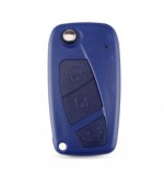 Carcasa cheie Topautochei&reg; pentru Fiat Punto Ducato Stilo Panda Idea Doblo Bravo 3 butoane (capac baterie spate, albastra), Fara Brand