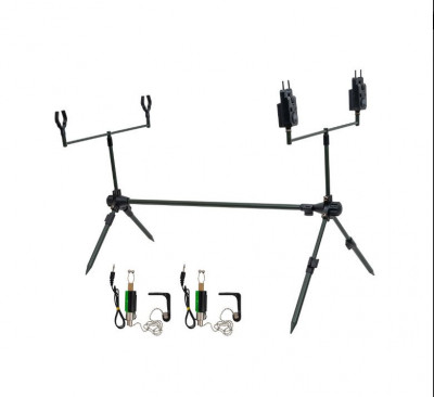 rod pod CARP EXPERT ADVANCER echipatcu 2 senzori si 2 swingeri cu led foto