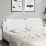 vidaXL Pernă pentru tăblie pat, alb, 200 cm, piele artificială