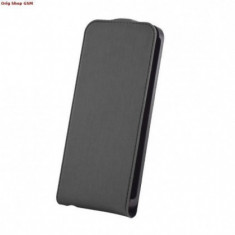 Husa Piele Nokia Lumia 701 Slim Flip Negru Premium