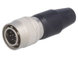 Conector circular HR10 push-pull mufă 2A argintat pentru lipire