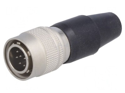 Conector circular HR10 push-pull mufă 2A argintat pentru lipire foto