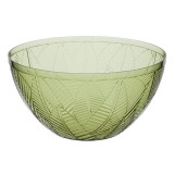 Bol pentru servire cu frunze tropicale in relief,plastic,verde,4000 ml