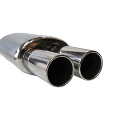 Toba final sport cu 2 iesiri inox cu capeti rotunzi