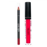 Set Machiaj Buze, Ushas, Matte Lips, 2 Bucăți, Culoare Roșu Clasic, Capacitate 3.8ml, Oem