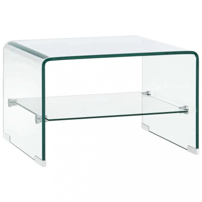Gossi masuta de cafea, transparent, 50x45x33 cm, sticla securizata foto