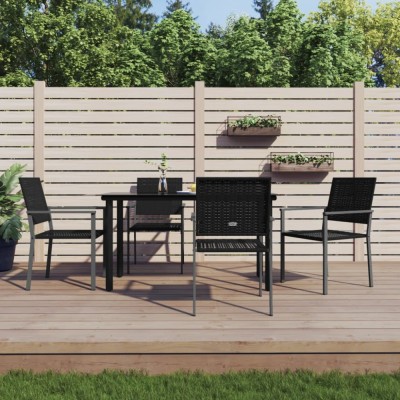 vidaXL Set mobilier de grădină, 5 piese, poliratan și oțel foto