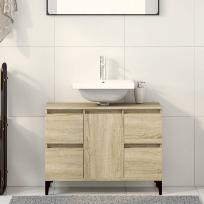 vidaXL Dulap de chiuvetă, stejar sonoma, 80x33x60 cm, lemn prelucrat 849666 foto