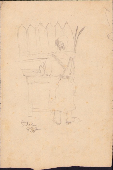 HST A1695 Schiță de Dimitrie &quot;Puiu&quot; Eitel 1937 semnată