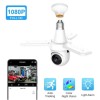Camera de supraveghere tip bec, cu 3 brate de lumina LED, FULL HD, conectivitate WiFi, viziune nocturna cu LED, detectare miscare si alerte, alb