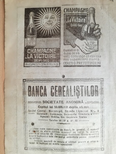 reclama sampanie &rdquo;La Victoire&rdquo;, 1922, 16 x 23 cm, str. dr, Felix, Bucuresti