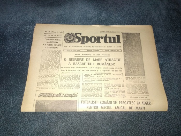 ZIARUL SPORTUL 4 FEBRUARIE 1984