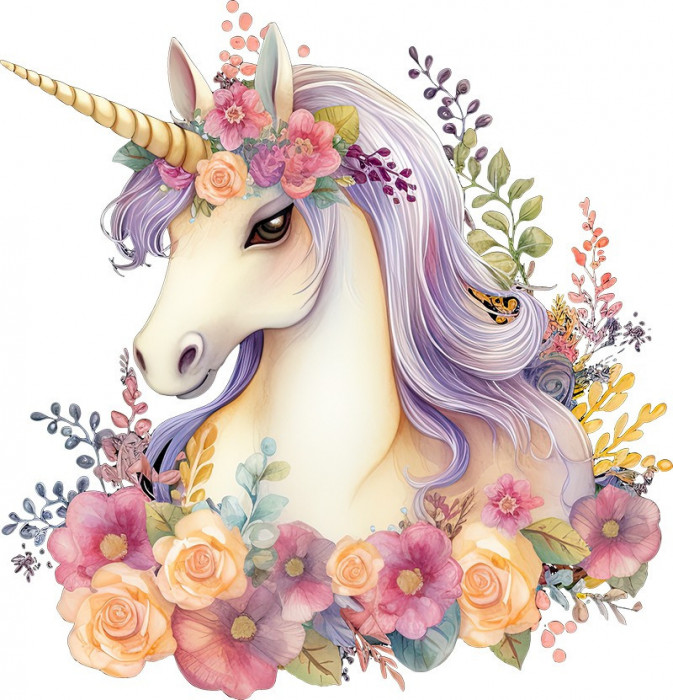 Sticker decorativ, Unicorn, Multicolor, 62 cm, 1287STK-3
