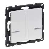 Intrerupator dublu fara fir conectat Legrand Suno alb 722174