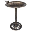 Bazin Păsări Grădină Bronz vidaXL 50x76cm Plastic Rezistent Intemperii Adăpător Ornamente Exterior