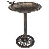 Bazin Păsări Grădină Bronz vidaXL 50x76cm Plastic Rezistent Intemperii Adăpător Ornamente Exterior