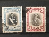 Lot 2 Timbre Iran 1942-1946 - T&acirc;nărul Șah Mohammad Reza Pahlavi, 2.50R și 5R (Mi. 735, 737) - Ștampilate -A70