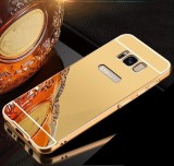 Husa Samsung Galaxy S8 Oglinda Gold, Bumper TPU, Protectie 360 Grade, Anti-zgarieturi